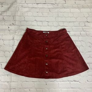 Suede Buttoned Skirt